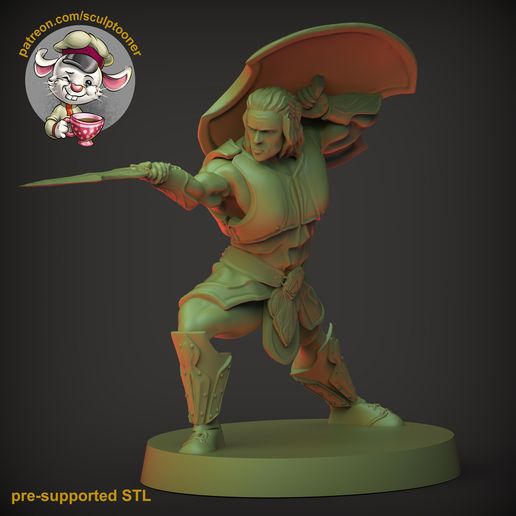 achilles 3d printer 54mm boardgame dnd fantasy miniature print rpg wargame 3D print model - Mito3D