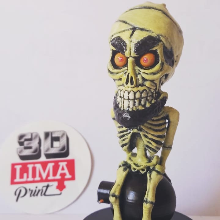 ahmed morte terroriste Jeff Dunham crâne ventriloque ornement 3D print model - Mito3D