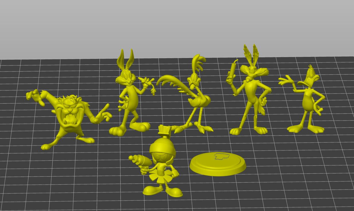 acme characters figures 3d printable stl file game looney tunes bgs bunny duffy duck coyote road runner marvin martian tasmanian devil model cartoon figure 3D print model - Mito3D