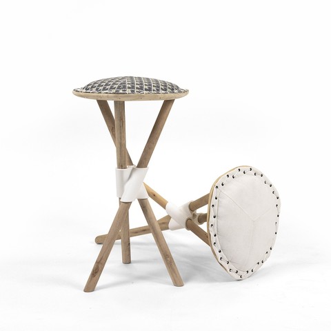 acolyte stool home furniture stitching design wood minimalist 3D print model - Mito3D