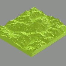 o aconcágua, na argentina arquitetura modelo montanha topografia de neve campo a escala 3d print model - Mito3D