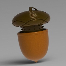 acorn- weed grinder oak acorn weedgrinder weedshaker shaker necklace jewelry smoking 3d print model - Mito3D