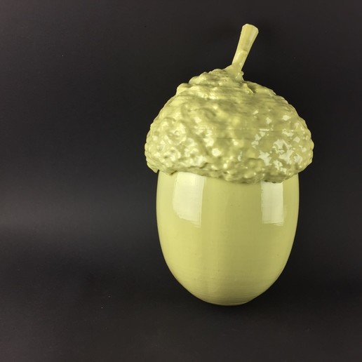 acorn konteyner kapağı dişli ev iş parçacığı jar kap fındık meşe Noel 3D print model - Mito3D