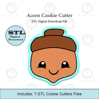 acorn cookie cutter stl file Home cutters fall thanksgiving 3d print model - Mito3D