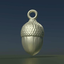 gland pendentif bijoux le chêne médaillon de l'usine écrou 3d print model - Mito3D