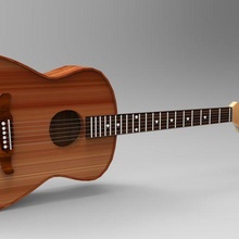 acoustic guitar 3d model 3d print model - Mito3D