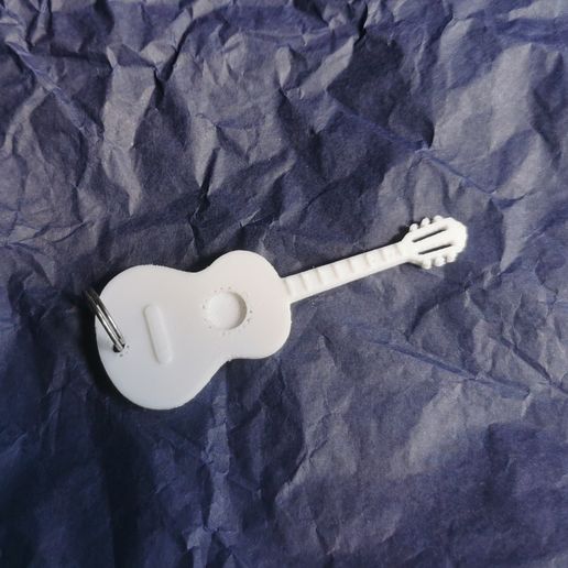 akustisch Gitarre Schlüssel Halter Unterstützung Musik Schlüsselbund Ring 3D print model - Mito3D