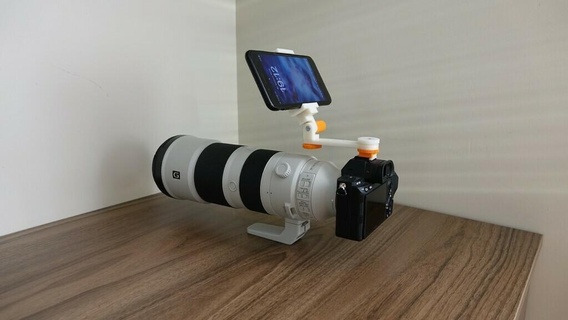 acrobatic phone holder camera hot shoe youtuber vlogger selfie astrophotography hotshoe adapter iphone dslr stand tools diy maker 3d print model - Mito3D