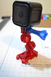 action camera ball joint flex mount gopro sj4000 sjcam xiaomi video gadget 3d print model - Mito3D