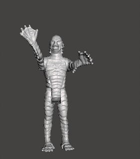 action figure creature black lagoon kenner style 375 poseable articulated stl obj Game from the posable 3d print model - Mito3D