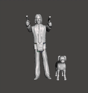 action figure john wick kenner style 375 poseable articulated stl obj posable dog pets 3d print model - Mito3D