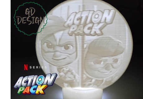 action pack lumière gamins veilleuse bougie chauffe plat Netflix cor 3d print model - Mito3D