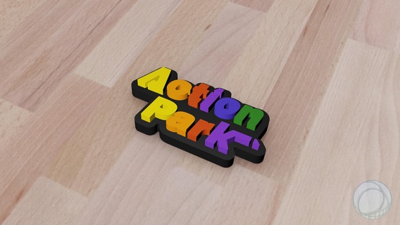 action park - logo theme parks signage amusement rollercoaster magnet 3d print model - Mito3D