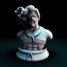 acuaman busto Aquaman dc súper héroe película juego cómic 3d print model - Mito3D