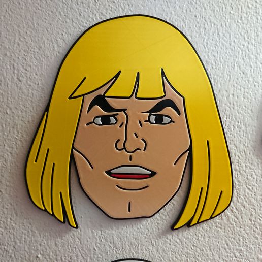 Adamo he man colorato parete arte 3D print model - Mito3D