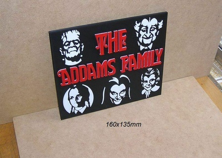 adams famille monstre affiche signe enseigne logo horreur effrayant 3d impression terreur peur 3d print model - Mito3D