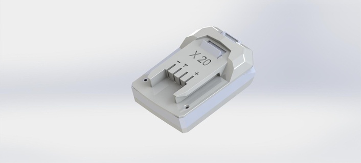 adaptador Dewalt xr18 20v bateria parque x20 maquinas Ferramentas adaptadores ferramenta impressão stl 3mf 3d print model - Mito3D
