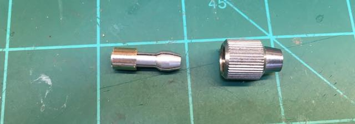 adapter dremel 483 collet to tamiya handy drill small 3d print model - Mito3D