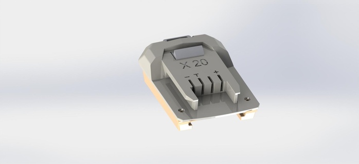 adattatore fermo 20v batteria lato parco x20 macchine 3d stl File stampa 3d print model - Mito3D