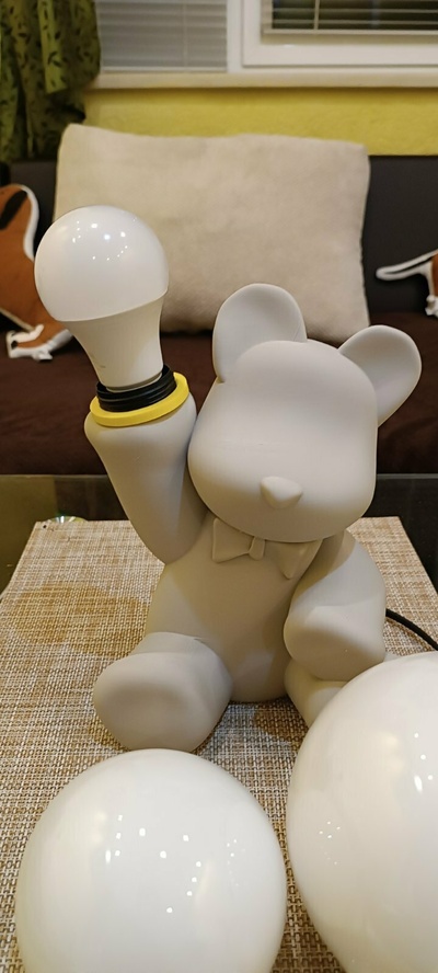 adapter lock nut teddy bear desk lamp bedroom office home kids lamps toy gift e27 socket locknut 3d print model - Mito3D