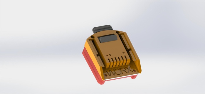 adaptador Milwaukee m18 bateria worx 20v maquinas milwaukeem18 worx20v impressão stl 3mf ferramenta 3d print model - Mito3D