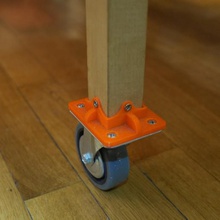 adaptateur roue pied de table - gigogne stand la maison les roues 3d print model - Mito3D
