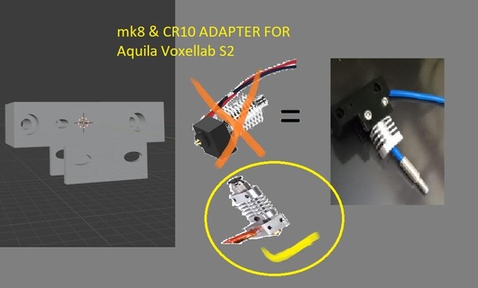 adaptador hotend mk8 cr10 voxellab s2 herramientas voxelab Águila voxelabs2 3d print model - Mito3D