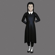 wednesday addams mercoledì various familly famille movie film figure figurine halloween horror classic comedy morticia vampyre creature monstre 3d print model - Mito3D