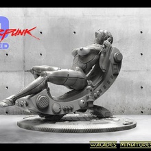 accro art très détaillé cyber statuette sculptures femme 3d print model - Mito3D
