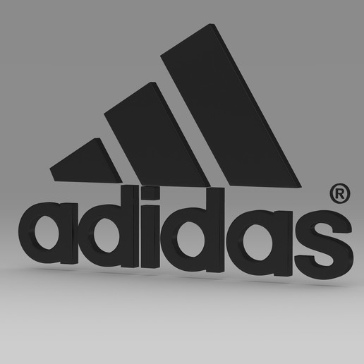 logo adidas de la mode tendance élégant moda accessoires luxe symbole modèles style l'emblème caractère magasin boutique modèle conception vêtements marque 3D print model - Mito3D