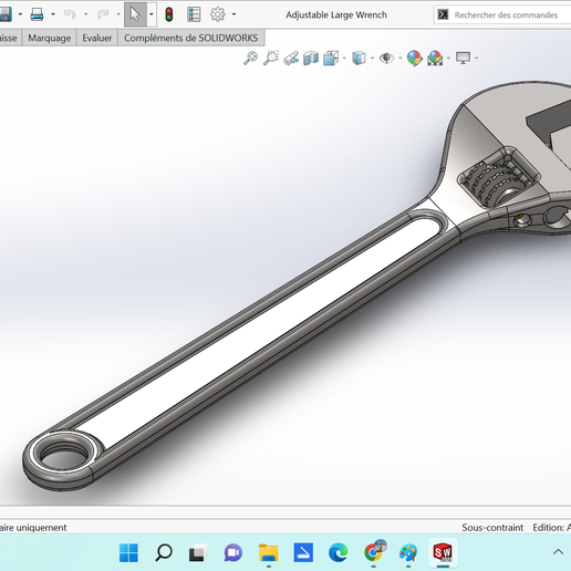 ayarlanabilir büyük İngiliz anahtarı 3D print model - Mito3D