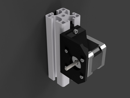 adjustable stepper mount nema 17 3 axis aluminium profile fusion 360 groove 8 holder item nema17 nut t-nut parts 3d print model - Mito3D