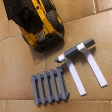 adjustable support + bobcat bruder toy forks pallet gadget bob palette construction site 3d print model - Mito3D