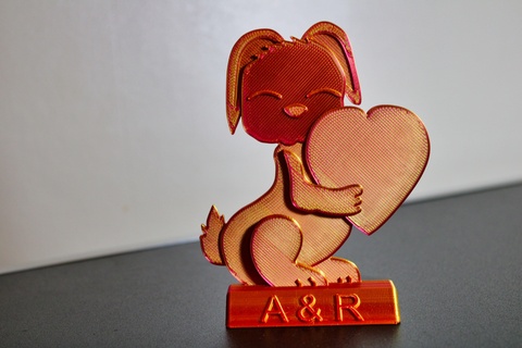 adorabile 3d stampato coniglio tenendo cuore 2 stampa figurina animal themed arredamento simbolo amore regalo idea collezione leggero durevole 3d print model - Mito3D