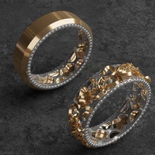 adorabile Fidanzamento anelli gioielleria oro riempito 14k squillare nozze 3d print model - Mito3D