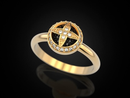adorable anillos 3 ring3 joyería joya canalla clásico diamante compromiso impresión 3dprinted imprimible diseño anillo dorado Moda oro plata Boda 3d print model - Mito3D