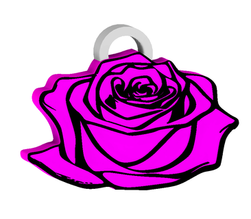 adorable rose keychain earrings necklace 3d print model - Mito3D