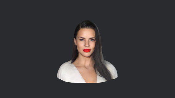 adriana lima-bust head face ready 3d printing 3d print model - Mito3D