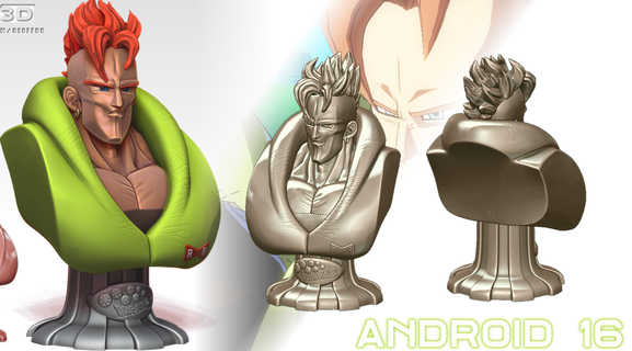 Android 16 Büste 3d print model - Mito3D