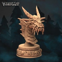 adult gold dragon bust game miniature d&d dnd dungeons dragons monster resin tabletop rpg fantasy pathfinder 3d print model - Mito3D