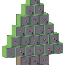 Avvento calendario abete regalo noel Natale 3d print model - Mito3D
