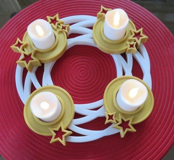 advent wreath tea lights electric season christus jesus tealight contemplative table deco decoration 3d print model - Mito3D
