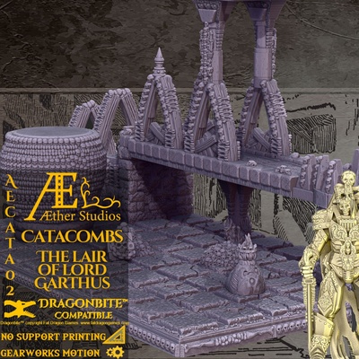 aecata02 - lair of lord garthus game aachy'n aether terrain openlock dragonbite dragonlock dungeonlock studios catacombs aecata horse zombie 3d print model - Mito3D