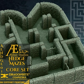 aehdge01 - hedge mazes core set aether studios minis ttrpg aach'yn dungeons dragons fantasy d&d table top rpg prop props ruins half size hedges maze hedgemaze garden 3d print model - Mito3D