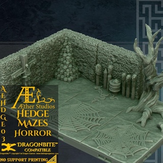aehdge03 - hedge maze horror aether studios minis ttrpg aach'yn dungeons dragons fantasy d&d table top rpg prop props ruins half size hedges hedgemaze 3d print model - Mito3D
