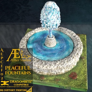 aepcef02 paisible fontaines éther studios minis ttrpg donjons dragons fantaisie table rpg soutenir accessoires ruines routes l'eau Fontaine 3d print model - Mito3D