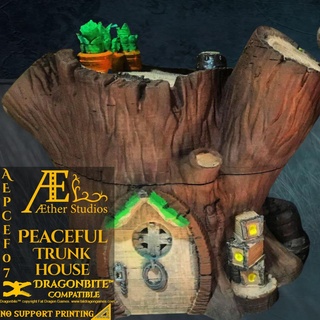 aepcef07 - peaceful trunkhouse aether studios minis ttrpg aach'yn dungeons dragons fantasy d&d table top rpg prop props ruins roads trunk tree house treehouse 3d print model - Mito3D
