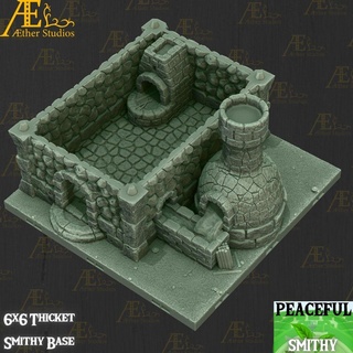 aepcef10 - peaceful smithy aether studios minis ttrpg aach'yn dungeons dragons fantasy d&d table top rpg prop props ruins roads smith blacksmith black 3d print model - Mito3D