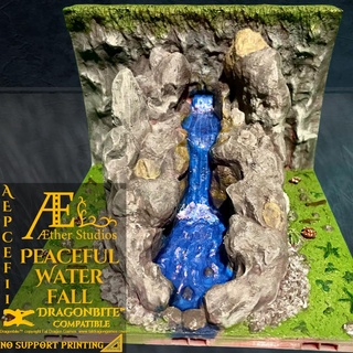 aepcef11 - peaceful waterfall aether studios minis ttrpg aach'yn dungeons dragons fantasy d&d table top rpg prop props ruins roads water waterfalls 3d print model - Mito3D