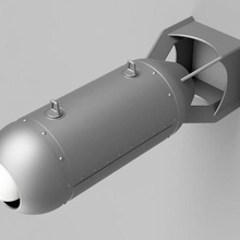 Fliegerbombe hängende Lampe freistehend Militär home decor Kunst 3d print model - Mito3D
